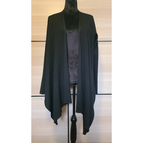 Athleta Solstice Wrap Cardigan Black Large Merino Wool - Picture 1 of 10